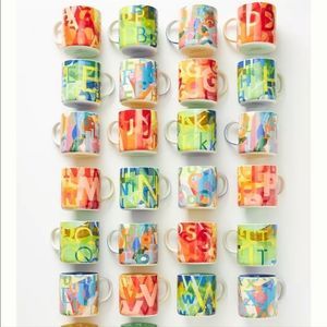 Anthropologie Lottie Monogram Mugs